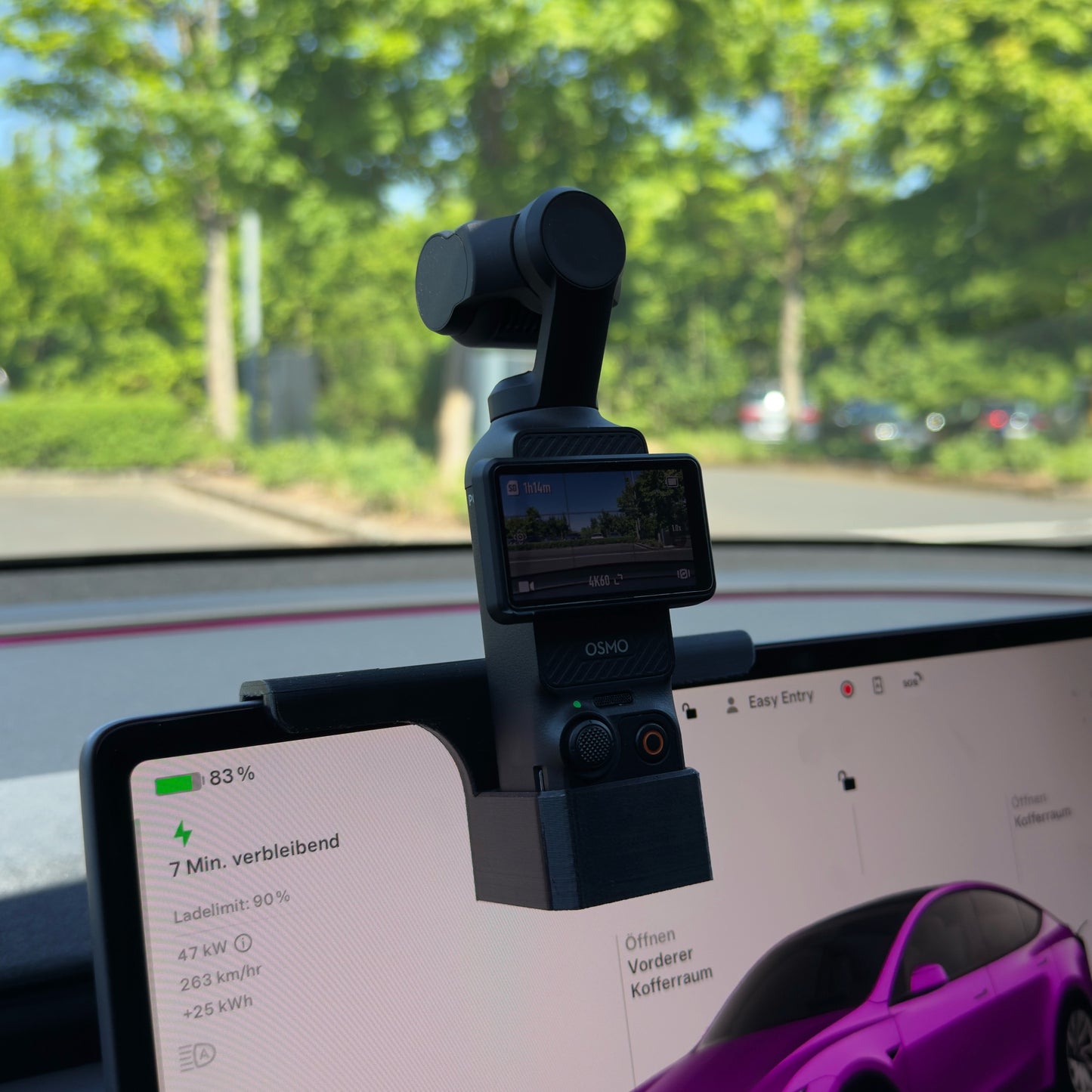 Halterung DJI Osmo Pocket 3 für Tesla Display Model 3/Y